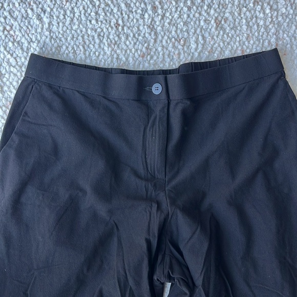 Eileen Fisher Jersey Viscose Cropped Crepe Wide Leg Pants Black Large - Picture 3 of 8